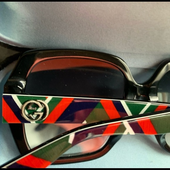 Authentic Gucci 55m plaid Acetate Square Sunglasse - Picture 3 of 8